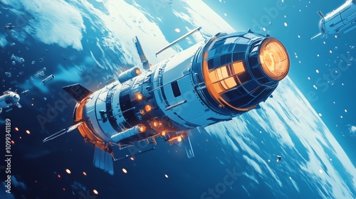 Wallpaper Mural Illustration for space exploration technologies Torontodigital.ca