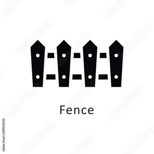 Fence Vector Filled Outline Icon. Eps 10 file photo