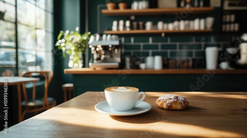 Wallpaper Mural A person enjoying a warm cup of coffee and a freshly baked pastry in a cozy inviting caf setting creating a moment of relaxation and indulgence during the morning hours Torontodigital.ca