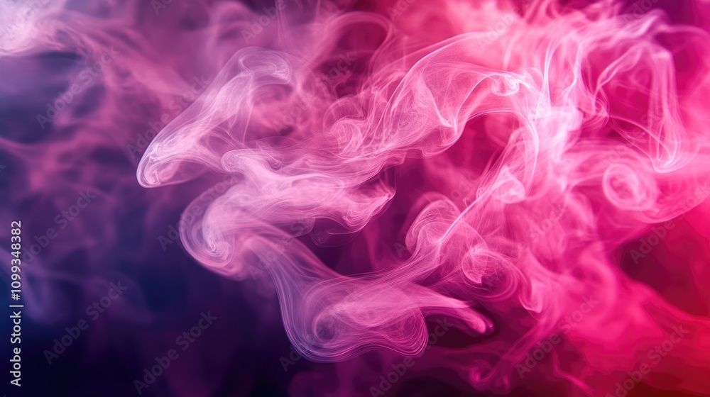 Fototapeta premium Ethereal Pink Mist. Soft Cloud of Pink Fog Flowing with Easy Elegance in Rich Red Tones