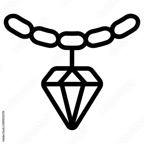 Diamond necklace Line Icon