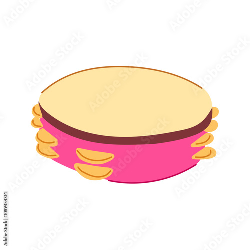 shake tambourine cartoon. jingle beat, sound hand, play folk shake tambourine sign. isolated symbol vector illustration