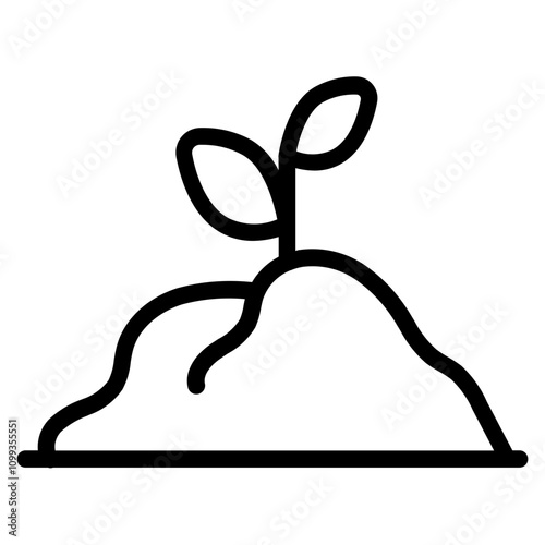 Fertile compost Line Icon
