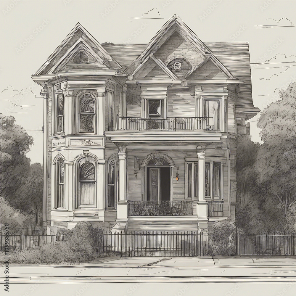 Fototapeta premium house building illustration
