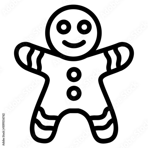 Gingerbread man Line Icon