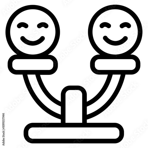 Happiness balance Line Icon
