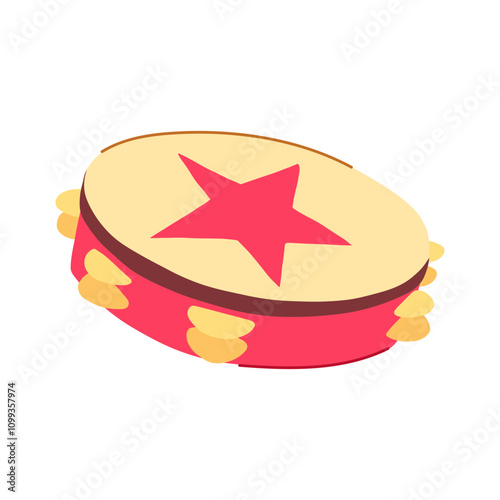 jingle tambourine cartoon. beat sound, hand play, folk band jingle tambourine sign. isolated symbol vector illustration