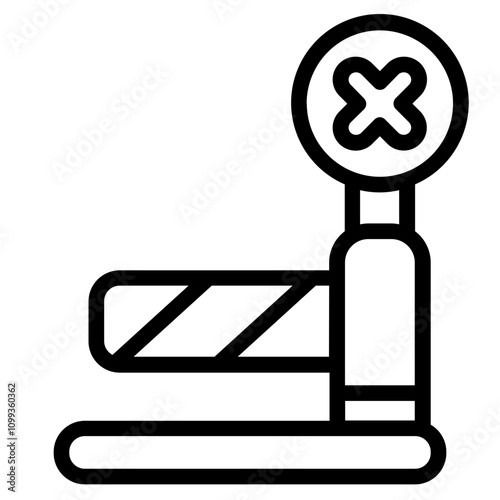 Obraz na plátně Level crossing Line Icon