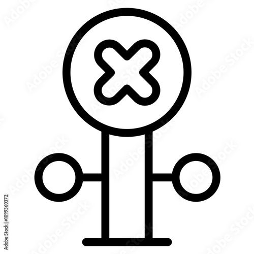 Obraz na plátně Level crossing Line Icon
