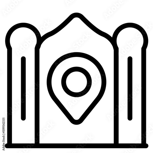 Monument tour Line Icon