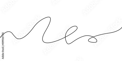 Curved single line vector