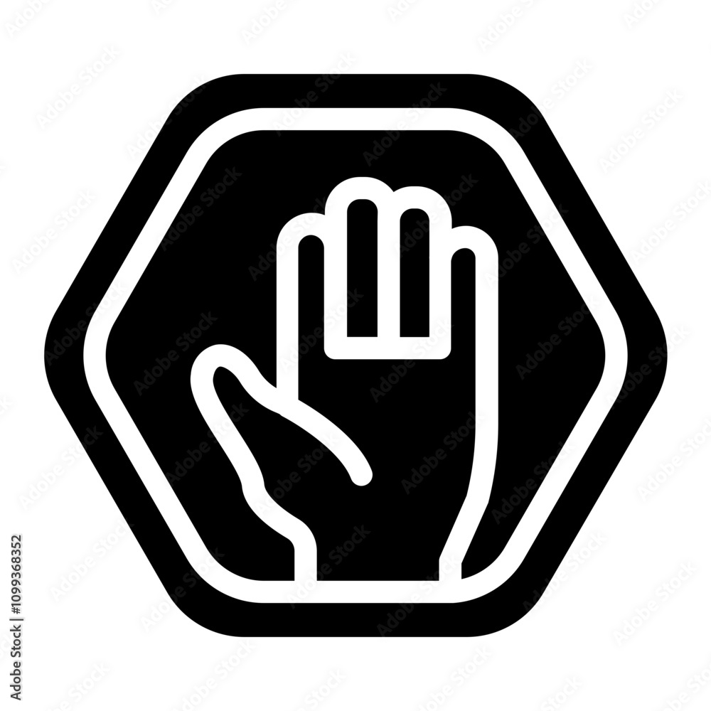 Obraz premium Stop Solid Icon