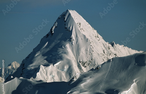 mountain peaks with snow