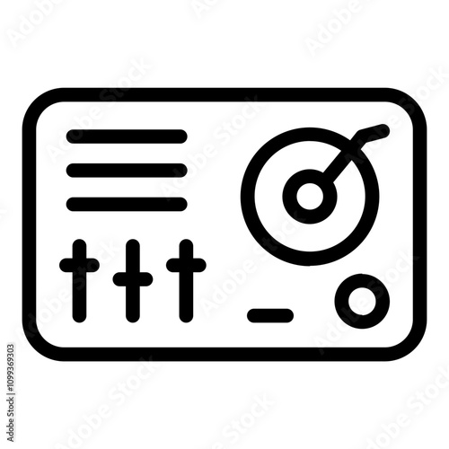Vinyl record player Line Icon