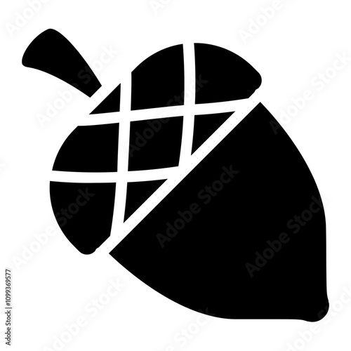 Whole Acorn Solid Icon