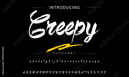 Stylish brush painted an uppercase vector letters, alphabet, typeface.