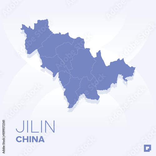 Jilin vector map, Vector map of Jilin, editable eps, AI files, Vector illustration of Jilin vector map	