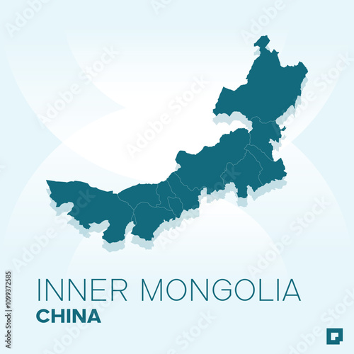 Inner Mongolia vector map, Vector map of Inner Mongolia, editable eps, AI files, Vector illustration of Inner Mongolia vector map	