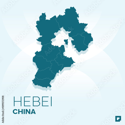 Hebei vector map, Vector map of Hebei, editable eps, AI files, Vector illustration of Hebei vector map	