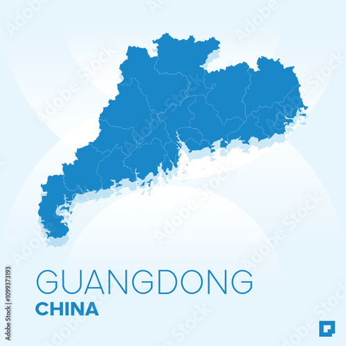 Guangdong vector map, Vector map of Guangdong, editable eps, AI files, Vector illustration of Guangdong vector map	