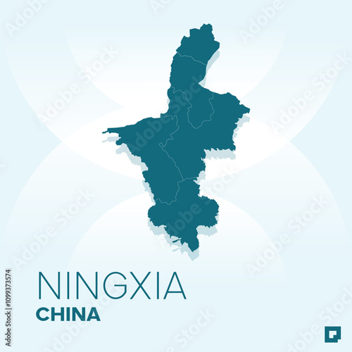 Ningxia vector map, Vector map of Ningxia, editable eps, AI files, Vector illustration of Ningxia vector map	