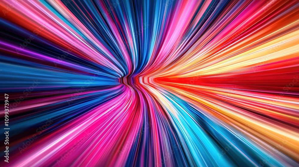 Obraz premium A blend of futuristic holographic designs forming a radiant abstract tech pattern