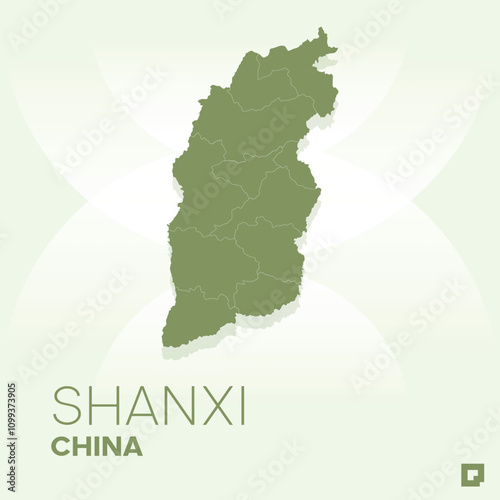 Shanxi vector map, Vector map of Shanxi, editable eps, AI files, Vector illustration of Shanxi vector map	