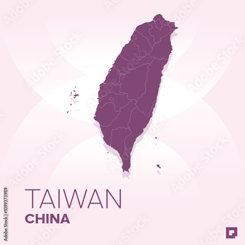 Taiwan vector map, Vector map of Taiwan, editable eps, AI files, Vector illustration of Taiwan vector map	