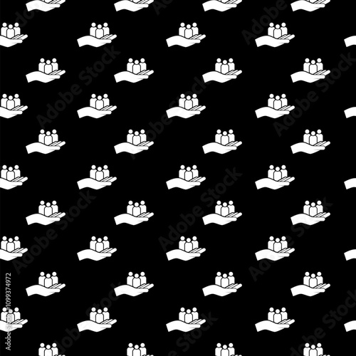 Inclusion icon seamless pattern isolated on black background