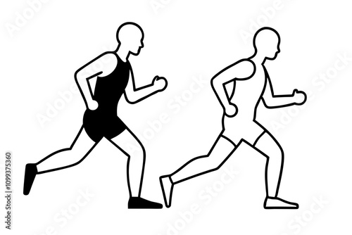 Runners silhouette vector icon.