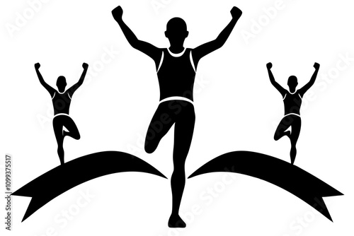 Runners silhouette vector icon.