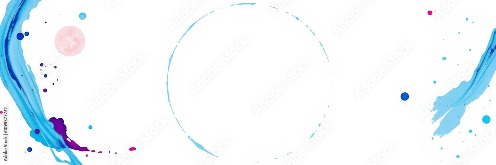 Obraz premium White paint circle splash on white background with empty space in the middle, perfect for minimalist design projects or artistic concepts, splash, artistic