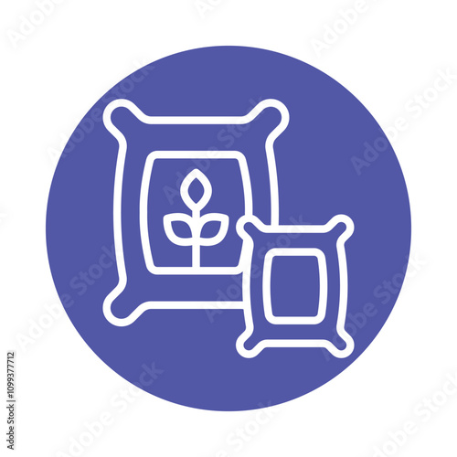 Seed Bag Vector Circle Outline Icon . Eps 10 file