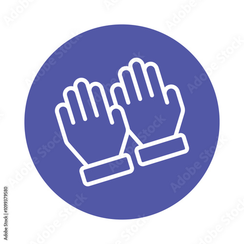 Gloves Vector Circle Outline Icon . Eps 10 file