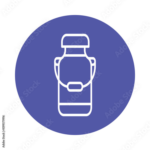 Milk Can Vector Circle Outline Icon . Eps 10 file