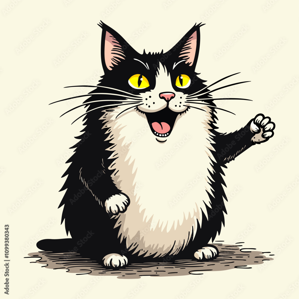 Obraz premium cheerful playful cat