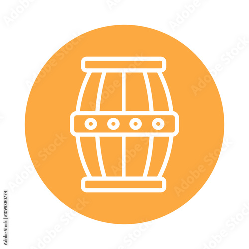 Barrel Vector Circle Outline Icon. Eps 10 file