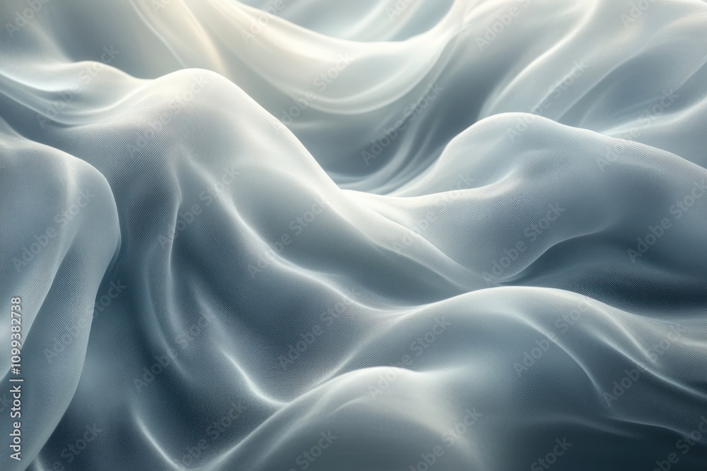 Obraz premium Abstract background of smooth, flowing, white fabric with soft, gentle waves.