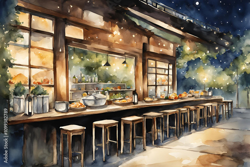 おしゃれな夜景の見えるレストラン