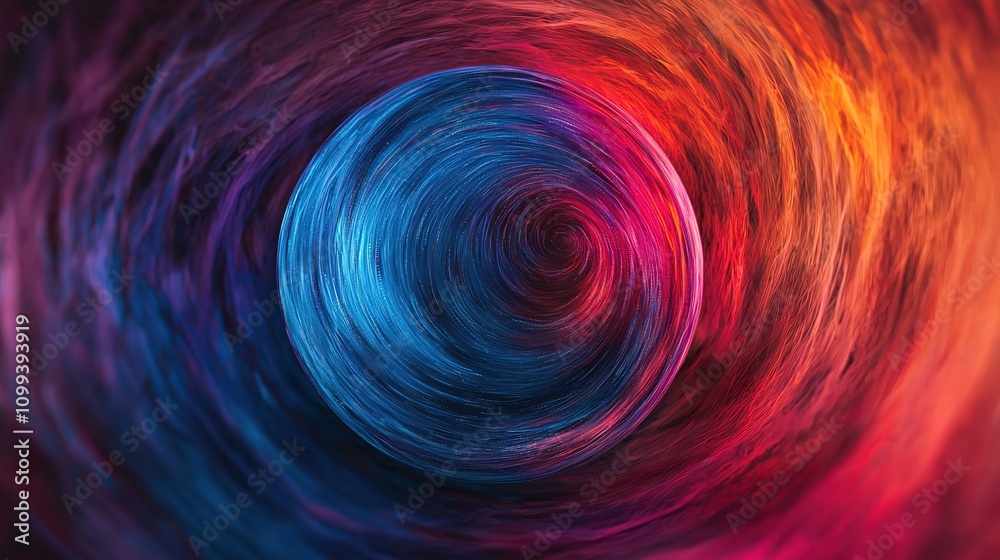 Fototapeta premium A 3D abstract sphere composed of dynamic data streams and energy bursts