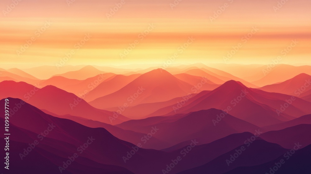 Obraz premium smooth gradient background with sunset colors, warm tones, soft blending, digital art, calming vibe, nostalgic look