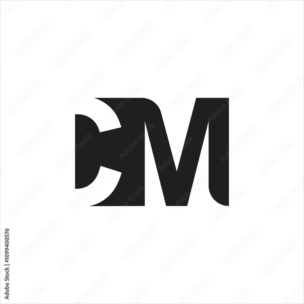 Fototapeta premium Elegance CM letter logo design.C negative space, modern business and company identity