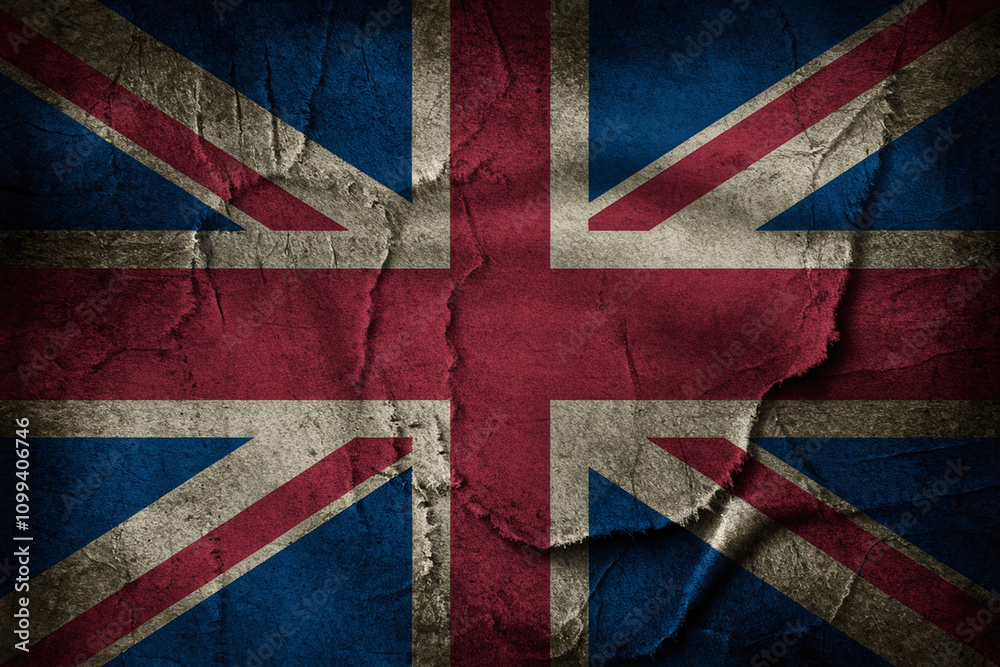 Fototapeta premium retro vintage historical old grungy union jack flag