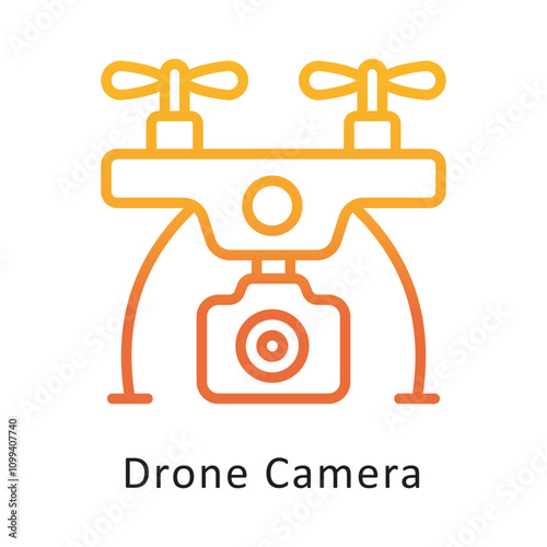 Drone Camera Vector Gradient Circle Outline Icon . Eps 10 file