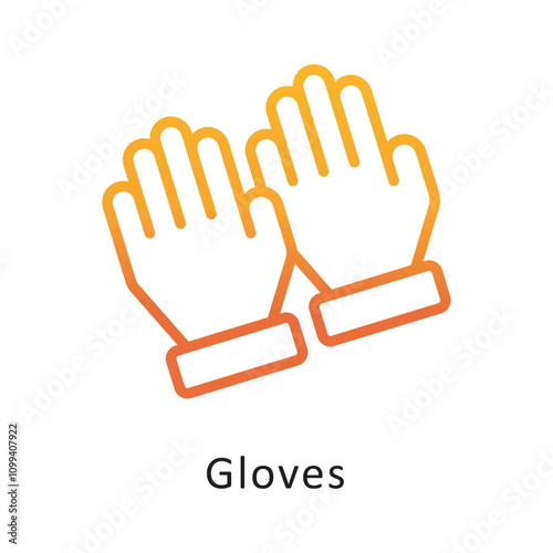 Gloves Vector Gradient Circle Outline Icon . Eps 10 file