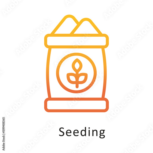 Seeding Vector Gradient Circle Outline Icon . Eps 10 file