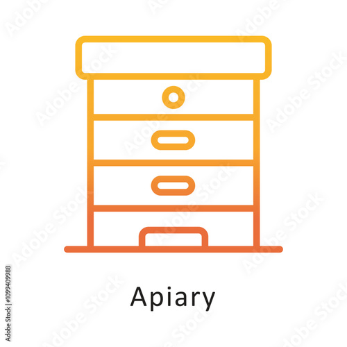 Apiary Vector Gradient Circle Outline Icon . Eps 10 file