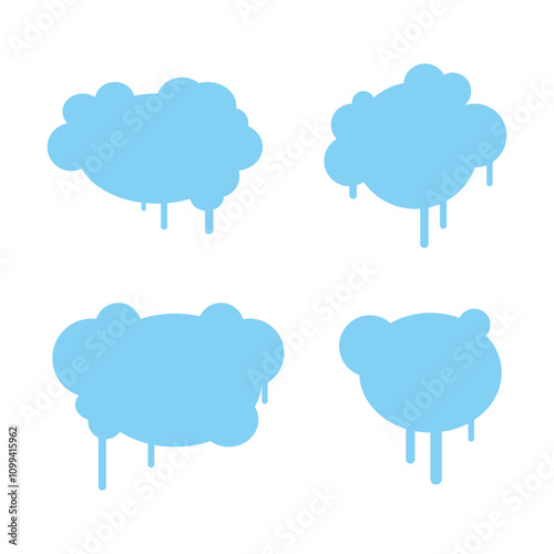Creative blue blank graffiti vector banner design isolated on white background