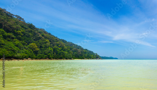 Landscape of the sea view form The Moken village of Surin Islands National Park, Phang Nga Province, Thailand. photo