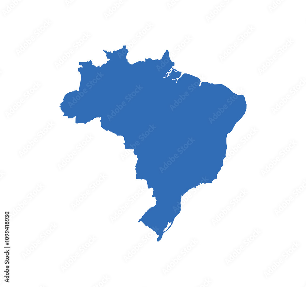 Fototapeta premium Brazil Map vector icon. Minimalistic Colorful Map of Brazil.